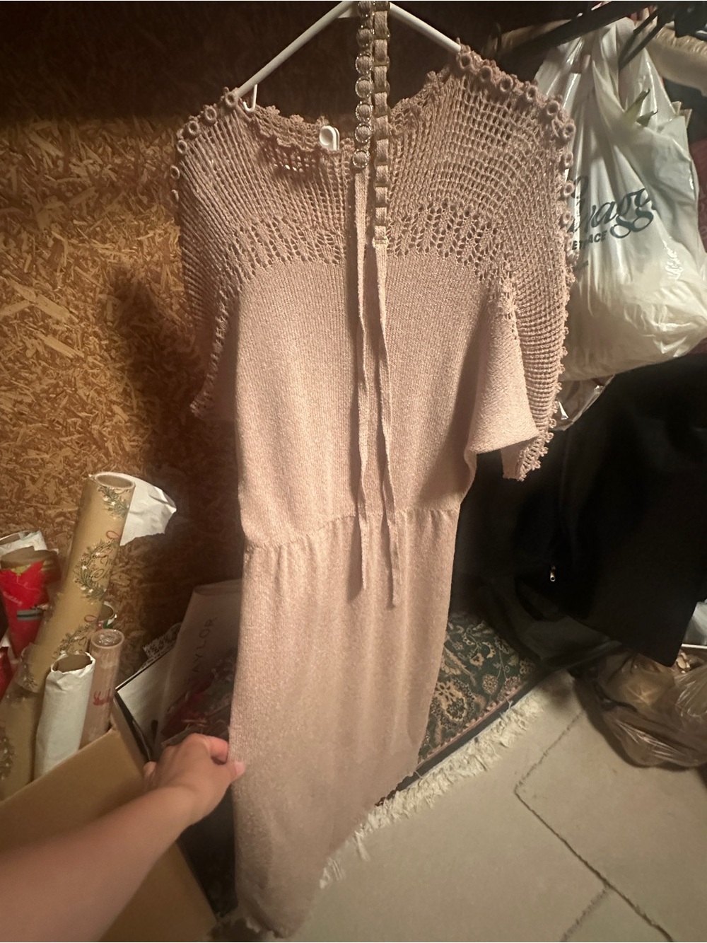 Women's Knit Maxi Dress in Blush
